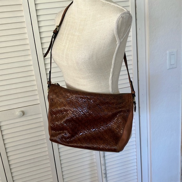 Vintage Leather Co. Luggage Brown Leather‎ shoulder bag adjustable strap - Picture 1 of 10